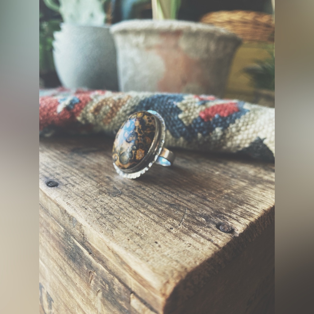 Ring .925 Vintage Sterling Silver & Rhyolite